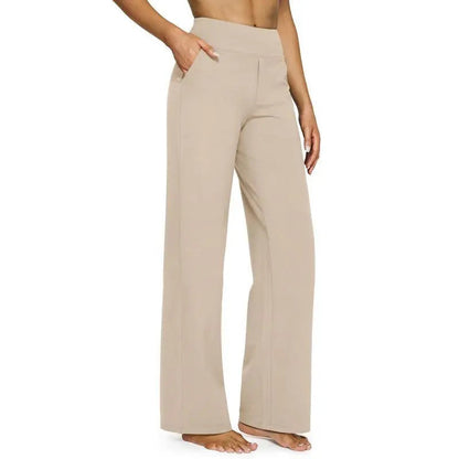 💚Women’s High-Waist Wide Leg Pants – Business Casual Yoga Dress Pants with Pockets