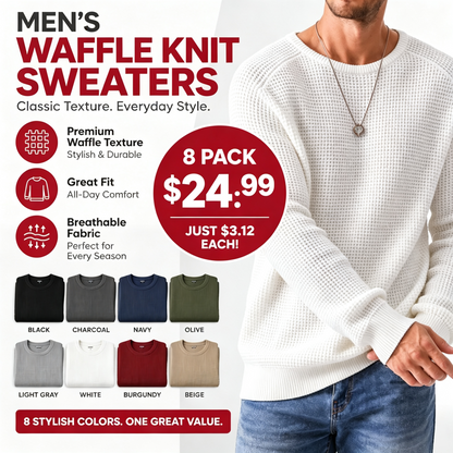 Modern waffle knit sweater for men