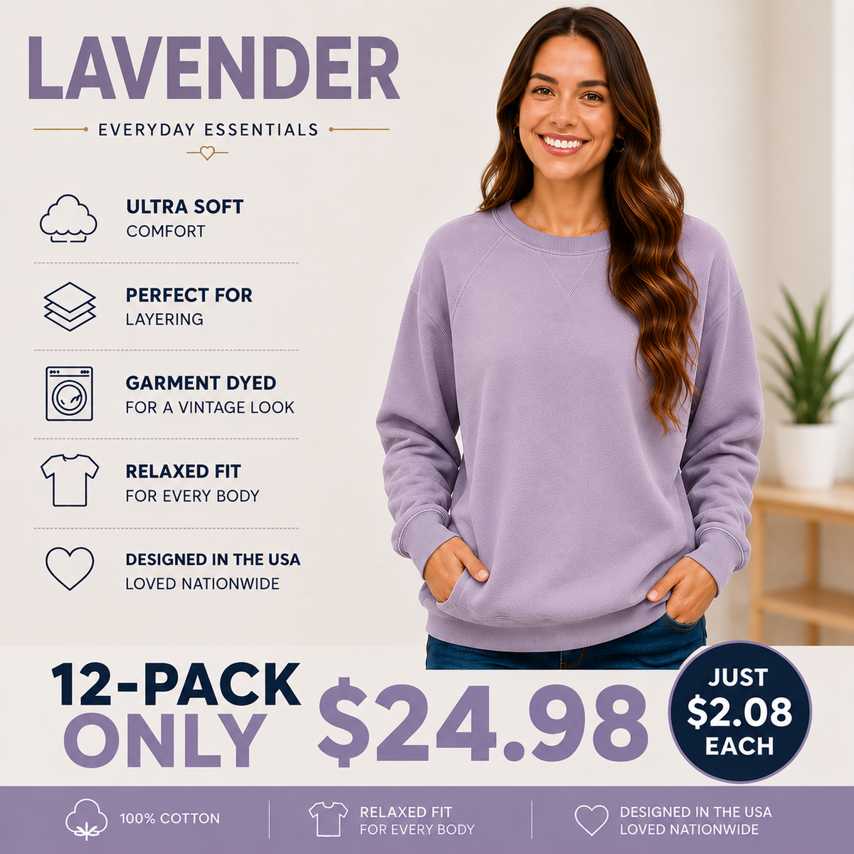 Pigment Dyed Sweatshirt With Pockets