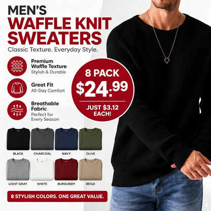 Modern waffle knit sweater for men