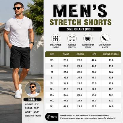 Men's Multi-Pocket Drawstring Cargo Shorts — Value Bundle