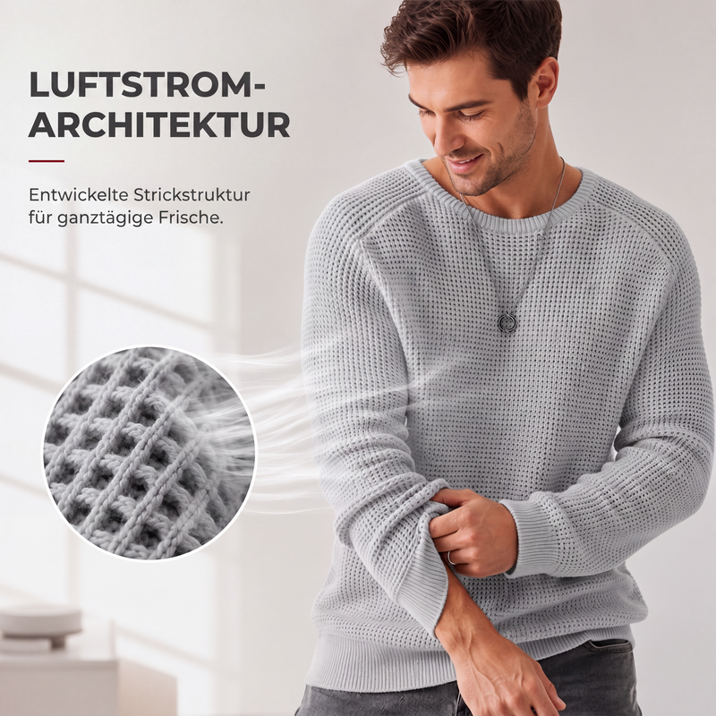 Modern waffle knit sweater for men