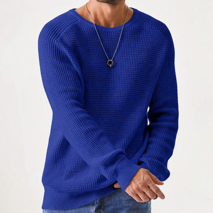 Modern waffle knit sweater for men
