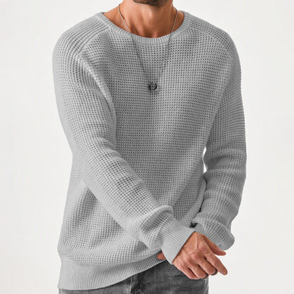 Modern waffle knit sweater for men
