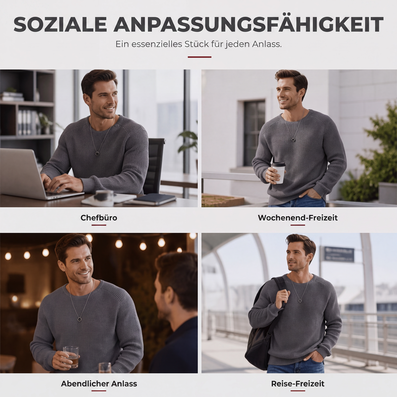 Modern waffle knit sweater for men