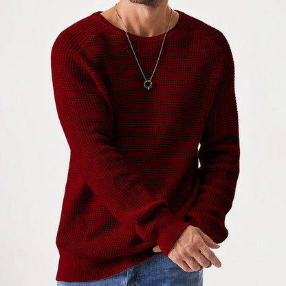 Modern waffle knit sweater for men