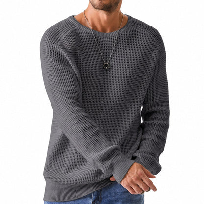Modern waffle knit sweater for men