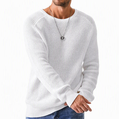 Modern waffle knit sweater for men