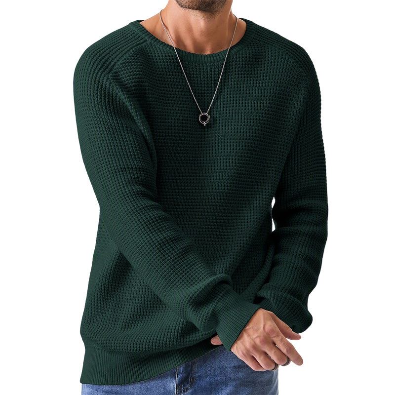 Modern waffle knit sweater for men