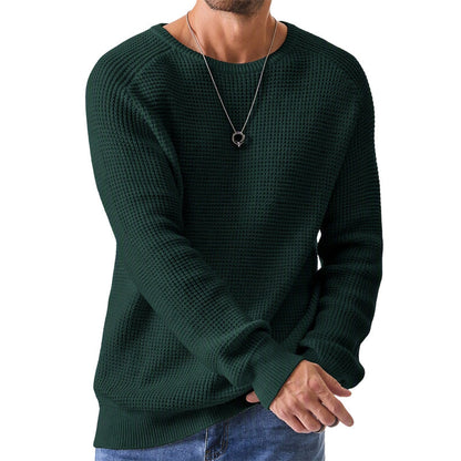 Modern waffle knit sweater for men