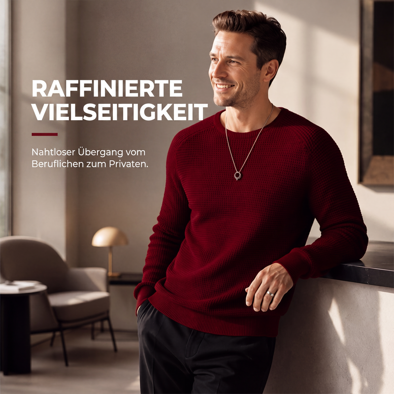 Modern waffle knit sweater for men