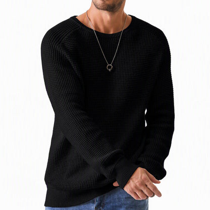 Modern waffle knit sweater for men